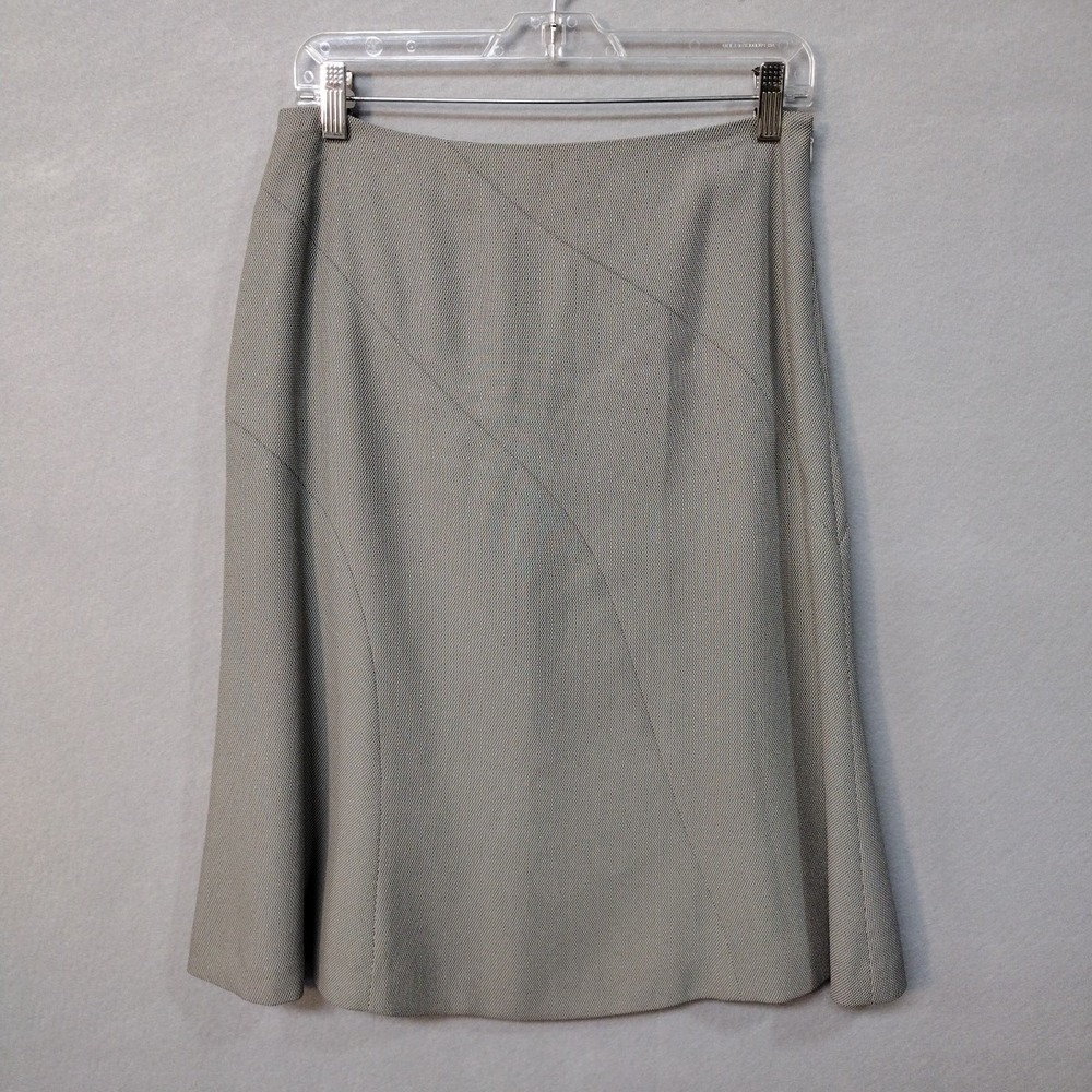 Focus 2000 Panel A-Line Skirt Womens  8 Gray Zip Knee Length Lined Professional